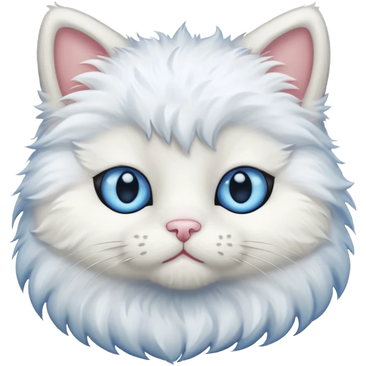 White teddy cat with blue eyes emoji