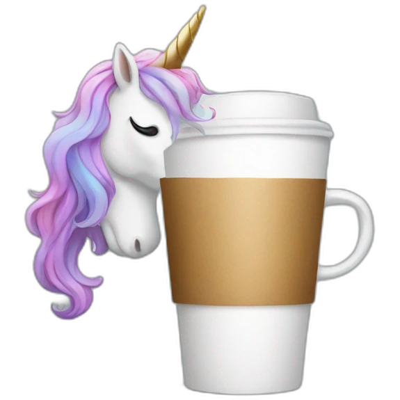 unicorn with coffee emoji