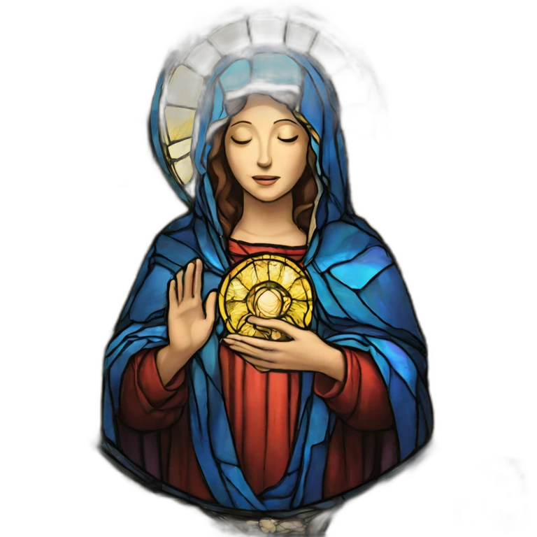 Stained glass holy Mary emoji