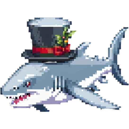 shark with a tophat side view emoji