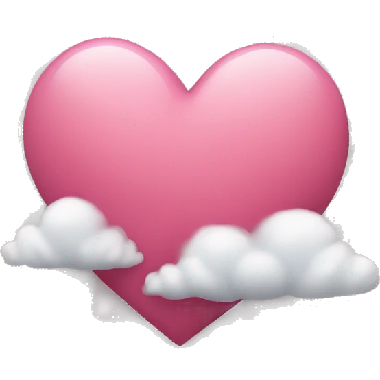 corazón rosa sobre una nube emoji