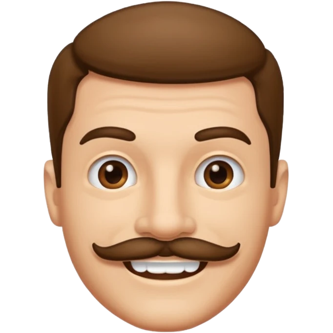 mustached man without hat emoji