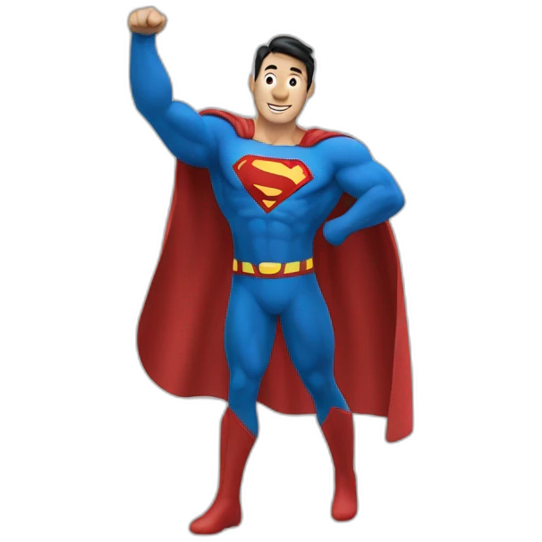 Super man suit waving emoji