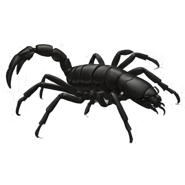 black scorpion attacking emoji