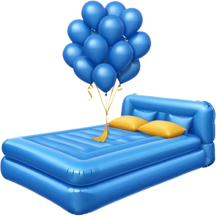 Blue Bed balloon style shiny  emoji