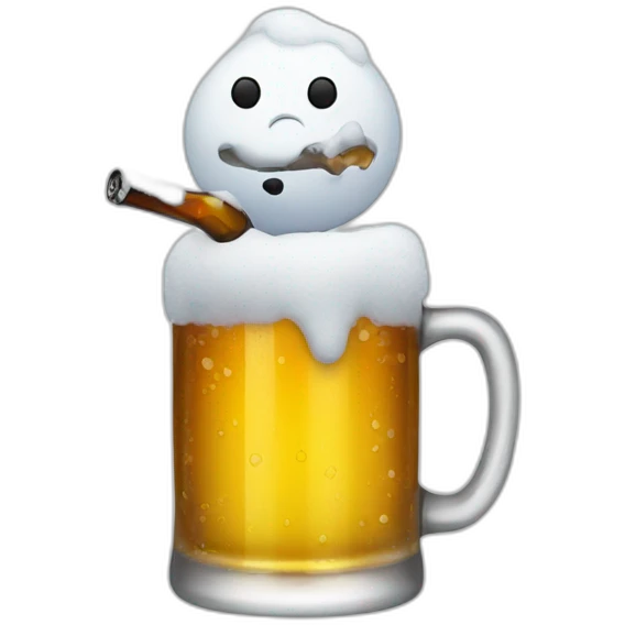 drinking beer snow man emoji