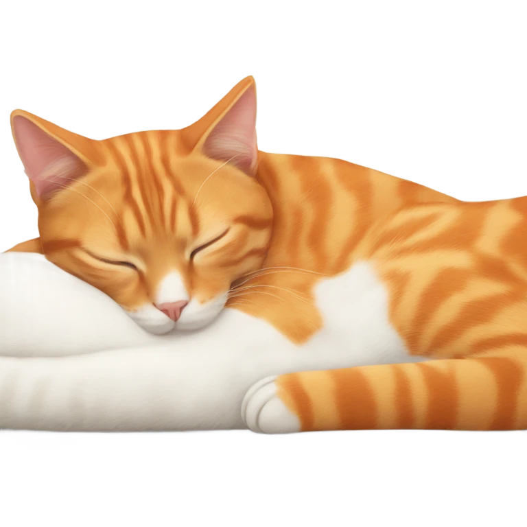 orange cat sleeping next to a white cat emoji