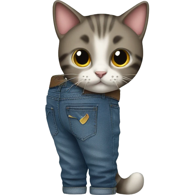 Cat with jeans and shoes  emoji