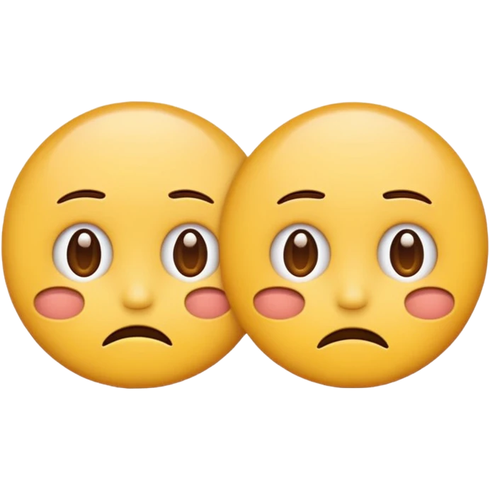 two  round faced emojis not happy stuck together emoji