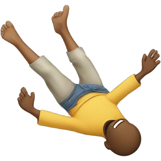 Person kicking feet in the air emoji