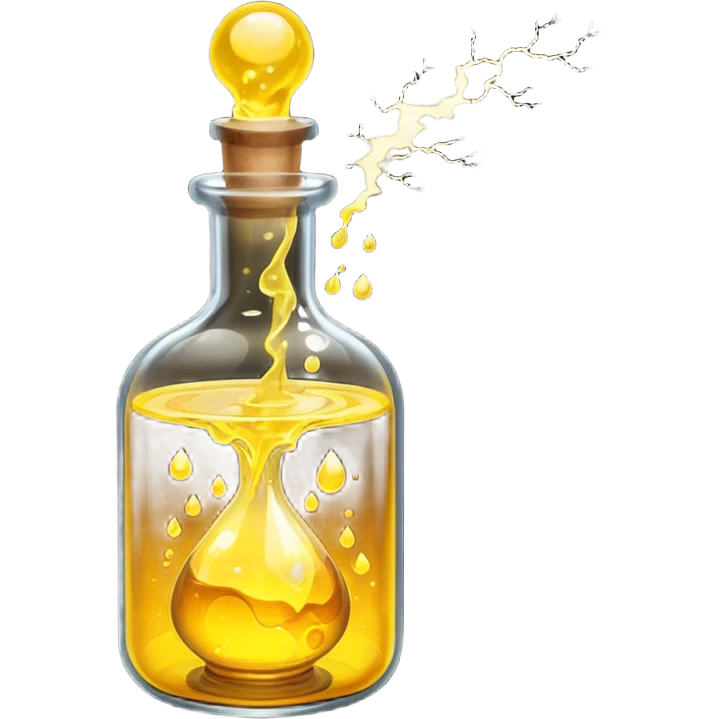 yellow potion and thunder emoji