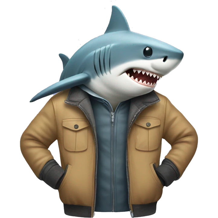 Shark wearing jacket  emoji