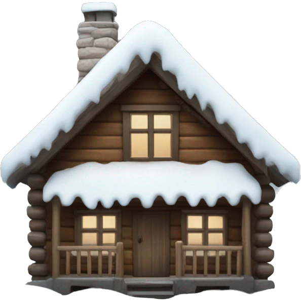 snowy cabin emoji