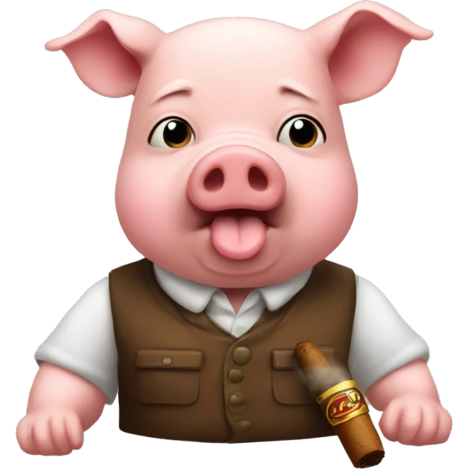 Pig with cigarre emoji