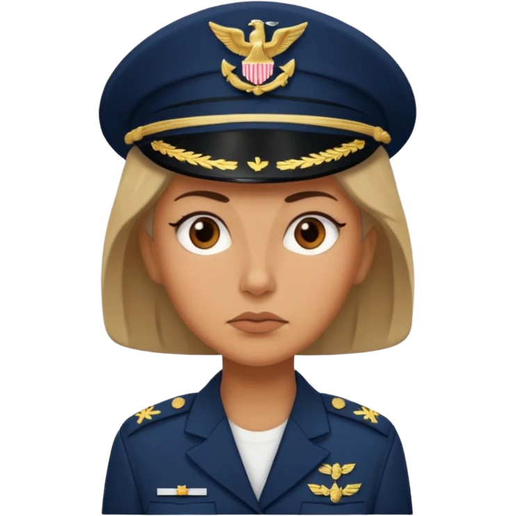Female navy soldier, old face. emoji