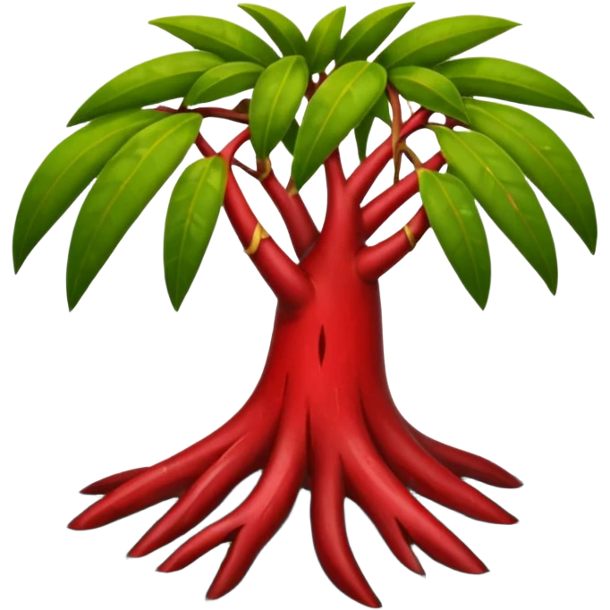 cut red mangrove and cut roots emoji