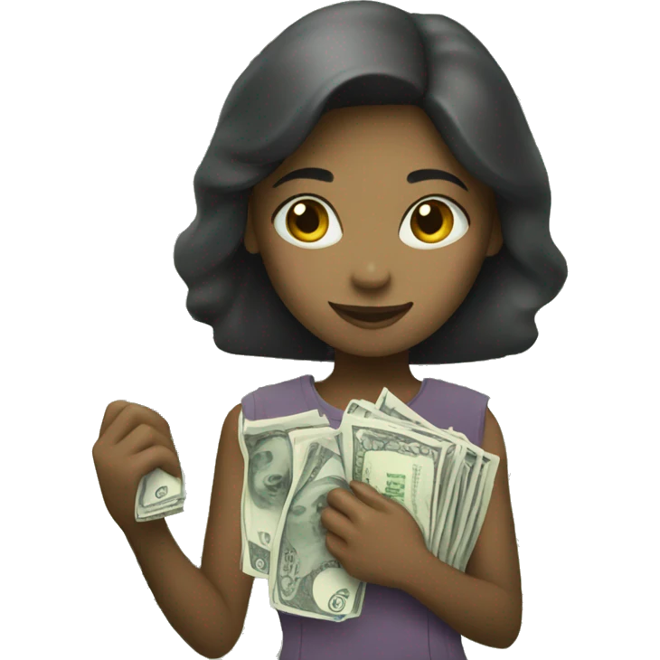 girl with money and benefit emoji