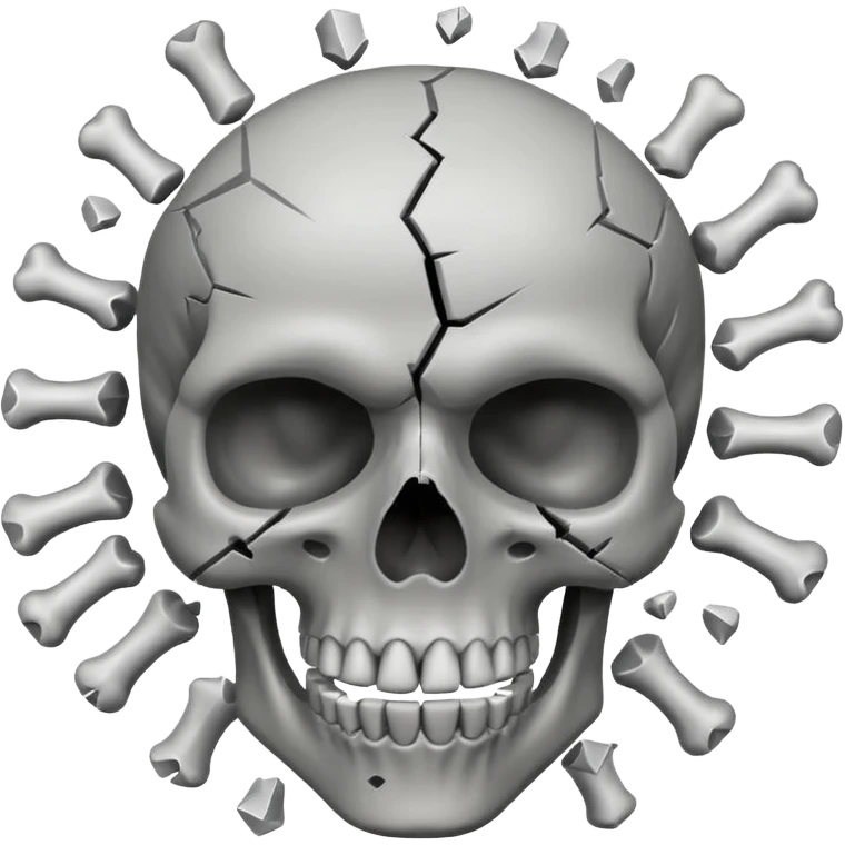 Skull emoji mixed with exploding head emoji emoji