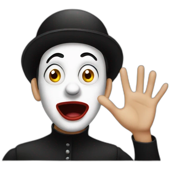 scared french mime emoji