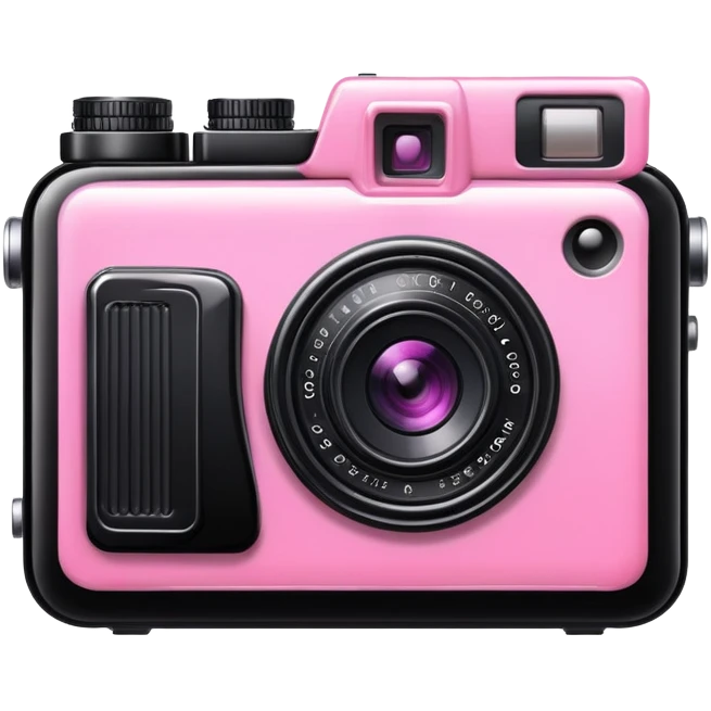 Pink and black camera  emoji