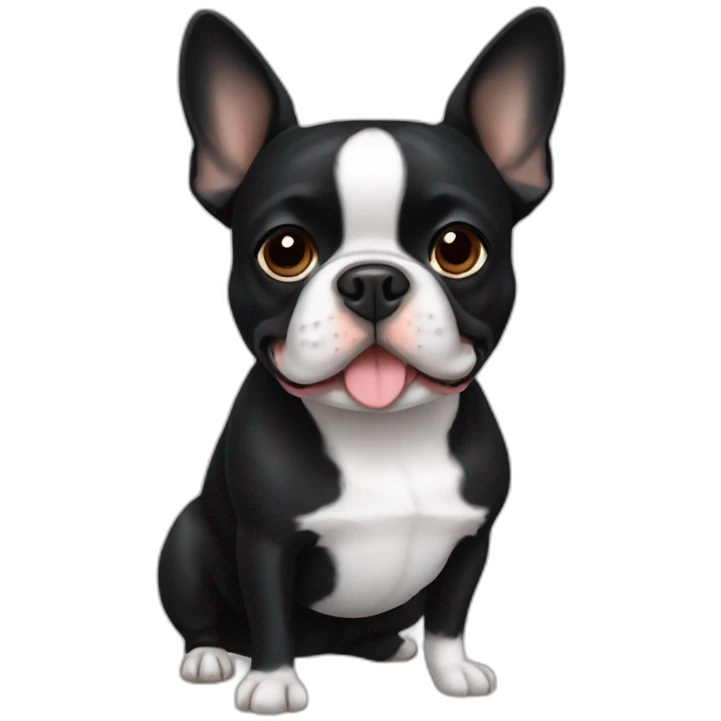 Black Frenchie Boston terrier mix emoji