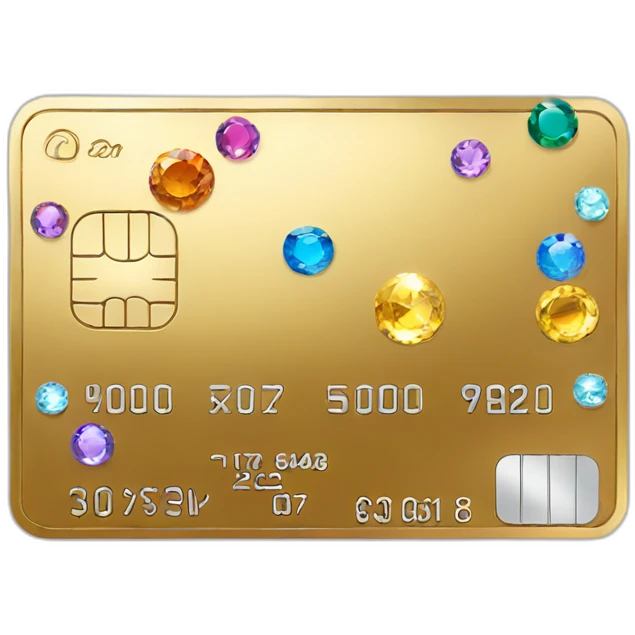 gold credit card with gems emoji
