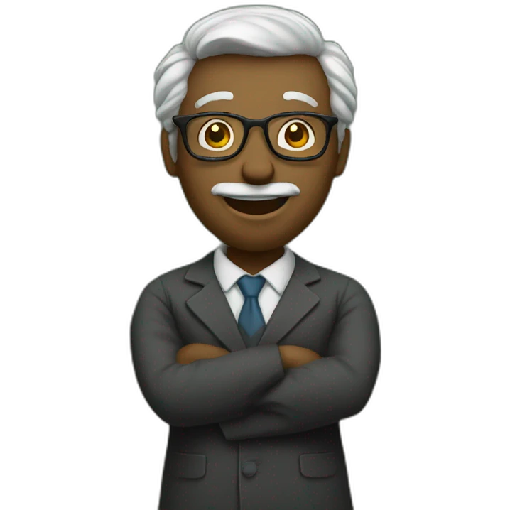 professor-teacher-blackboard behind emoji