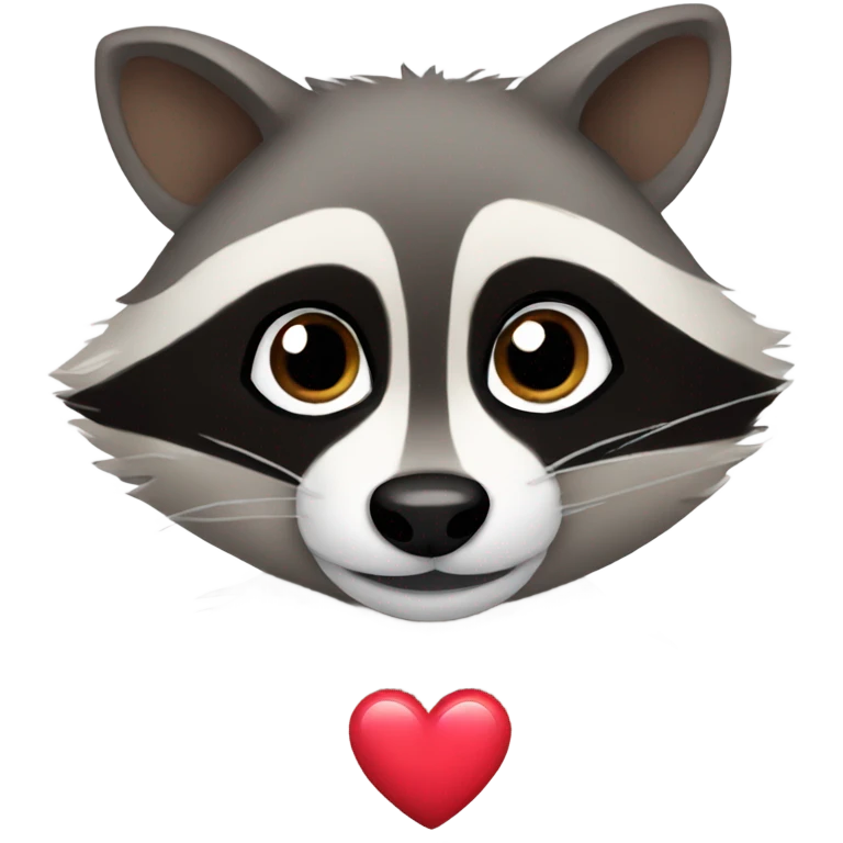 raccoon with heart eyes emoji