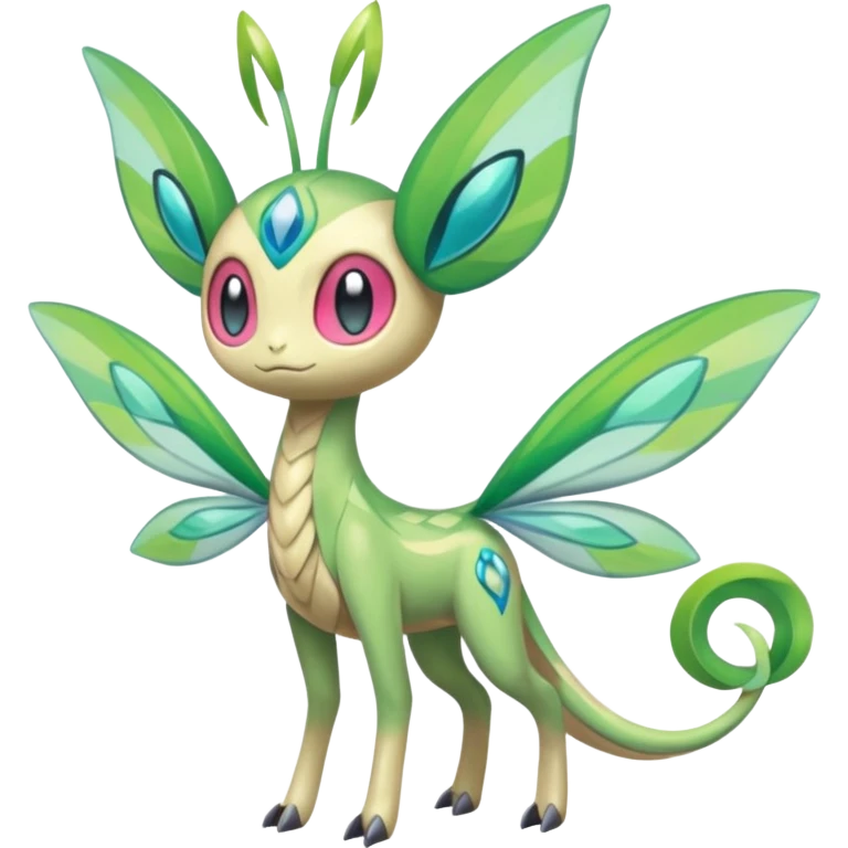Faerie-Mezprit-Celebi-Meloetta-Palkia-Pokémon, full body emoji