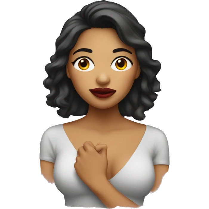 Latina woman sending a kiss emoji