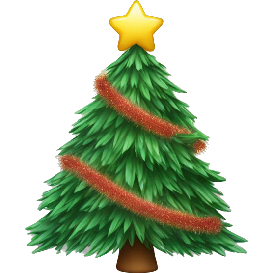 cozy christmas tree with tinsel emoji