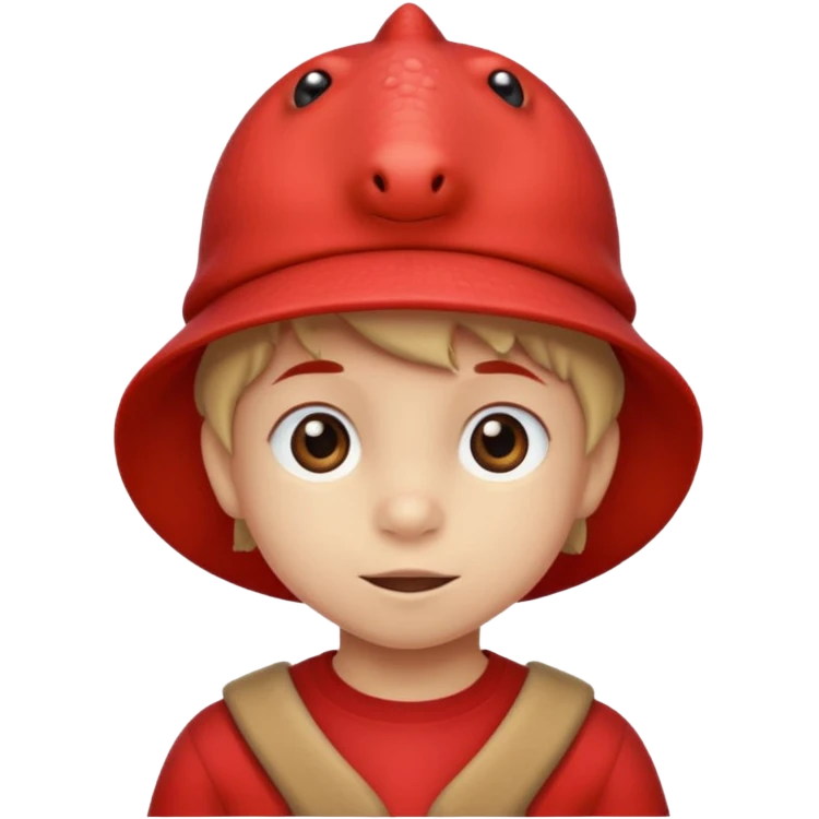 пропавший малыш Дино из 99 ночей шапка красная динозавра emoji