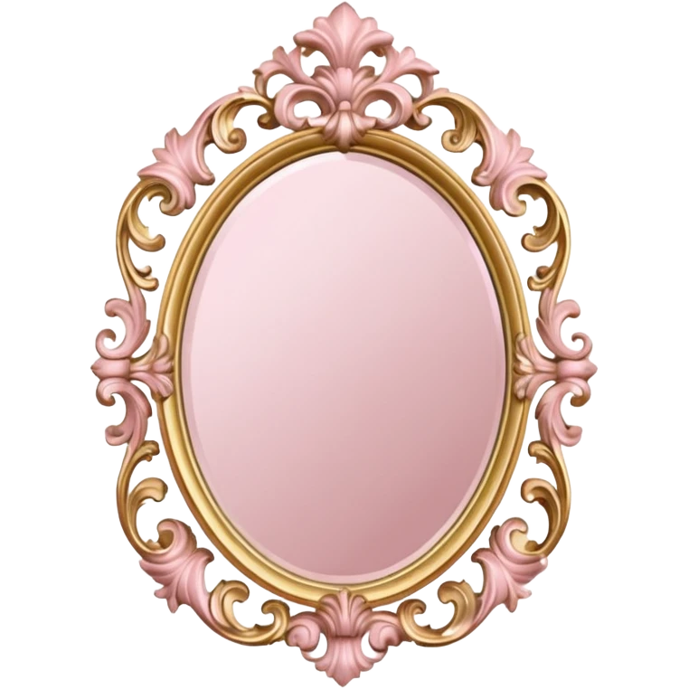  Vintage ornate rococo pale pink mirror emoji