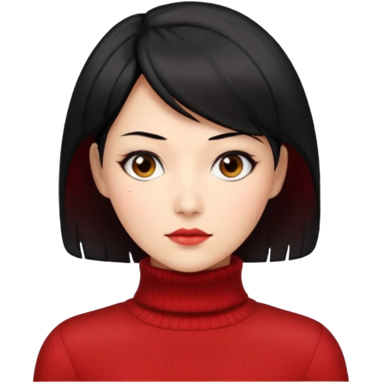 Ada Wong from resident evil 4 remake in red roll-neck sweater  emoji