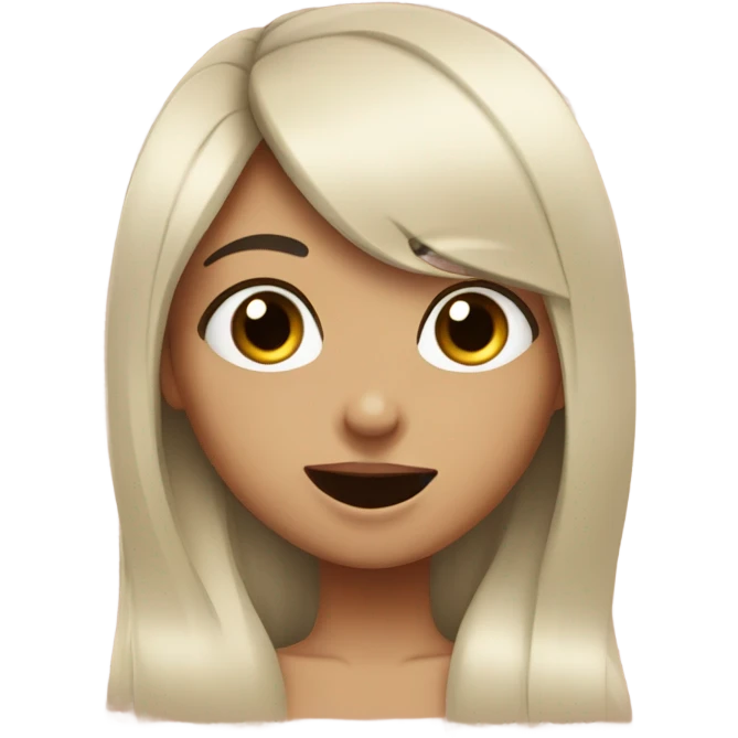 Black-haired girl putting her finger in her mouth while she’s winking an eye emoji
