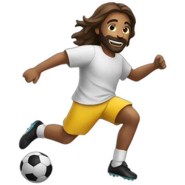 christ playing soccer emoji