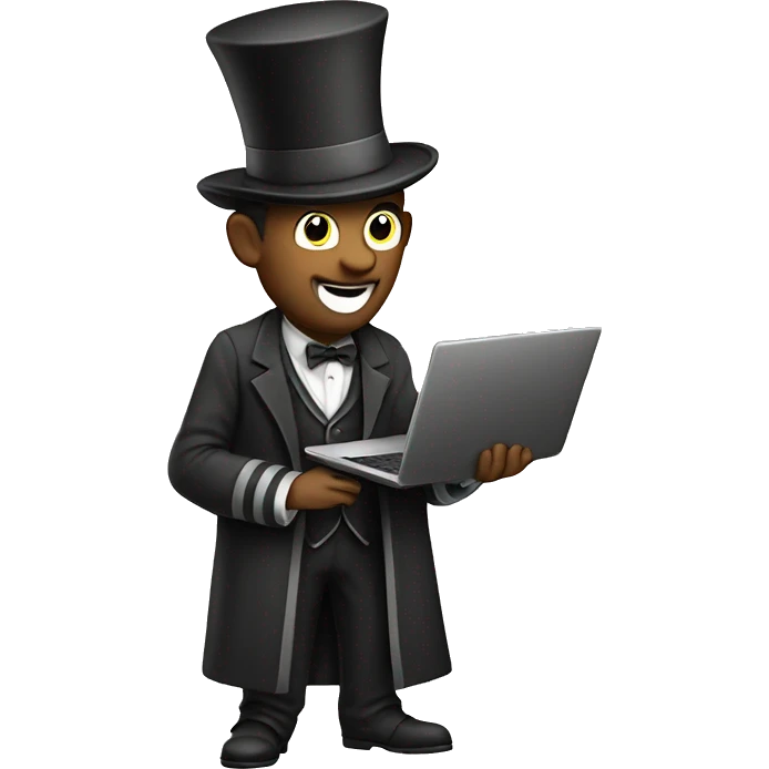 magician work with a laptop emoji
