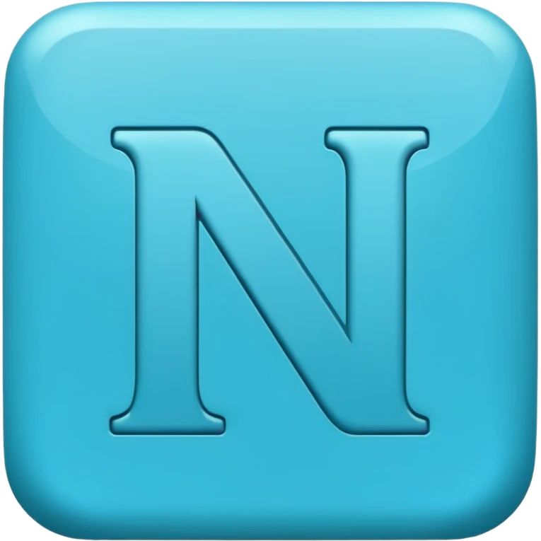 capital letter "N" printed in blue square in middle emoji