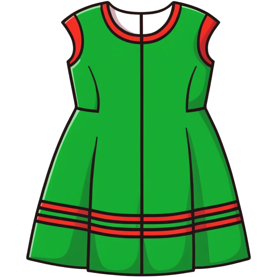 fashionable dress with red and green stripes emoji