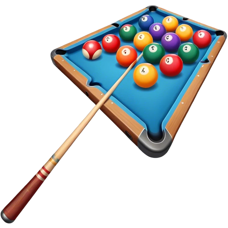 Pool game with balls and cues emoji