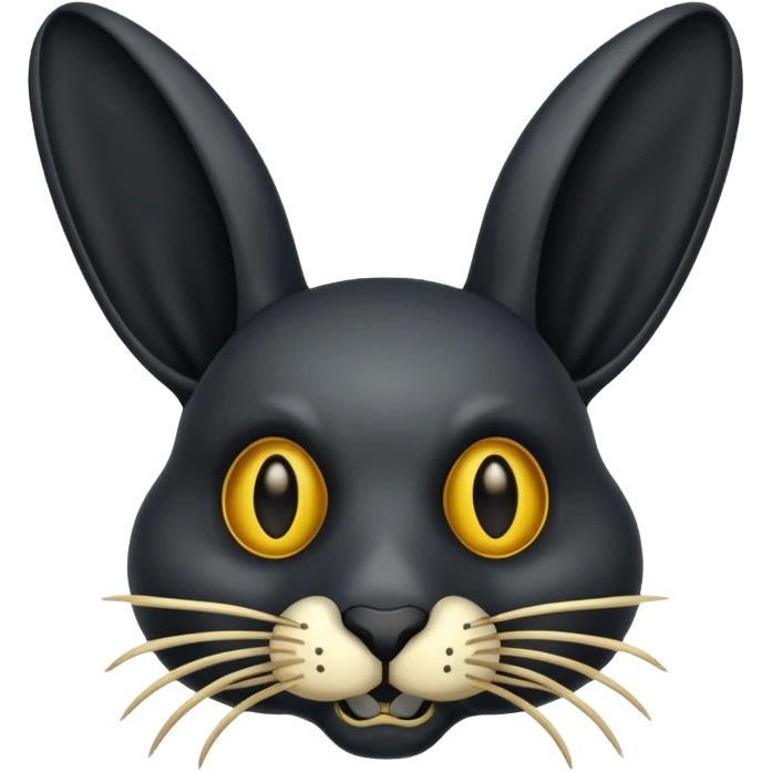 Tête de lapin squelette noire avec des G à la place des yeux  emoji