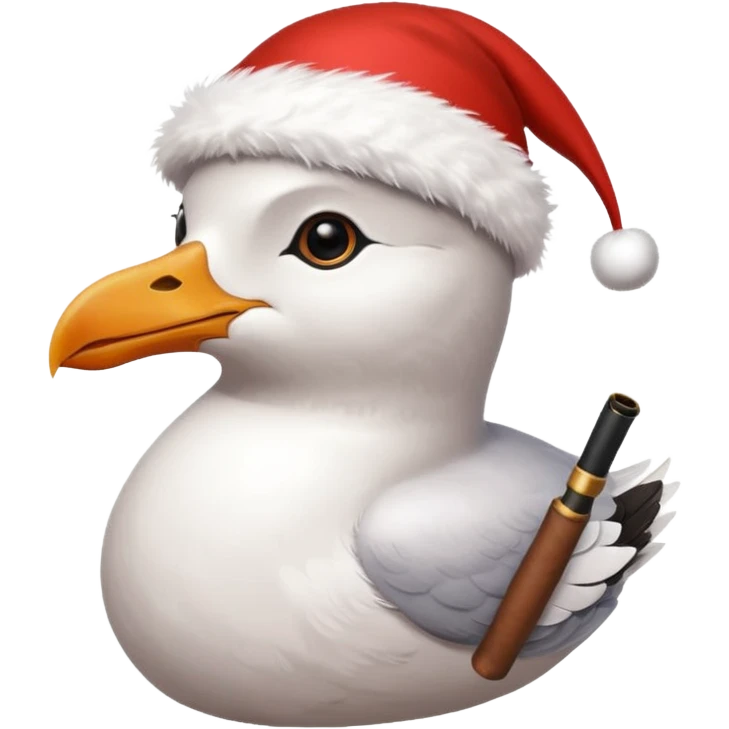 Seagull sherlock holmes with a xmas hat emoji