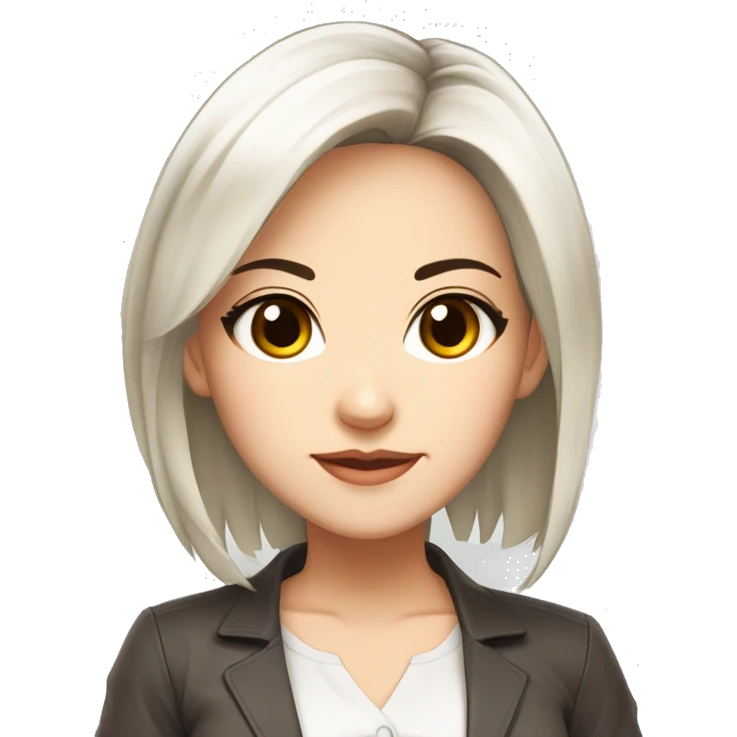 masterpiece, anime style, chibi, illustrated logo, medium short shot, emote for twitch of a 45 year old woman, oval face, black hair, brown eyes, white skin, white shirt, long hair
 emoji