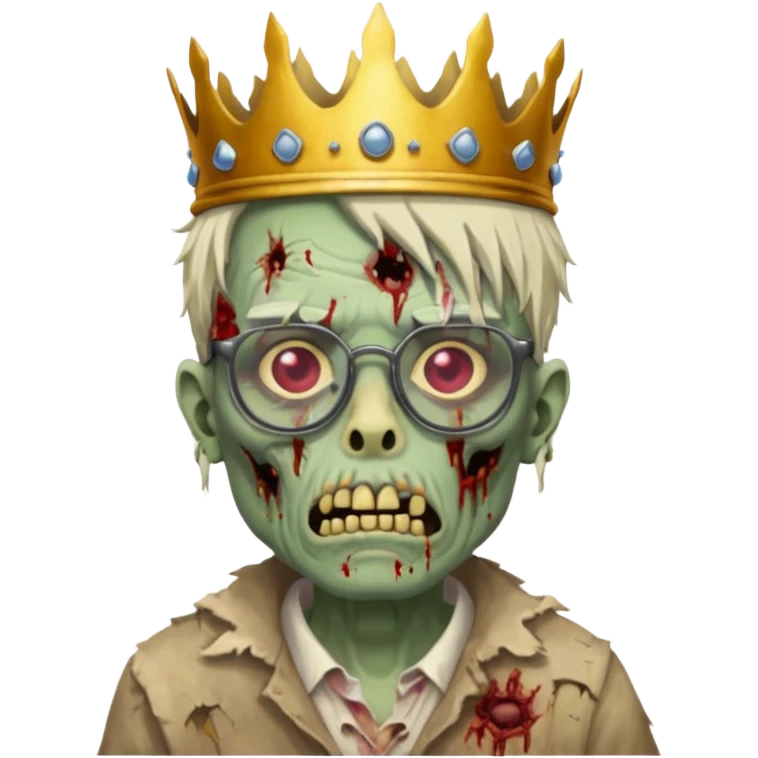 crowned zombie with glasses emoji