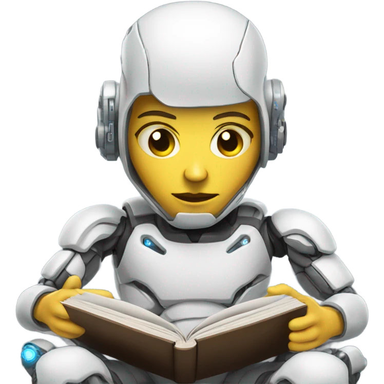 Cyborg reading book emoji