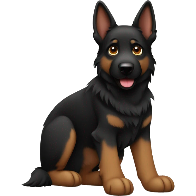 Black German shepherd with brown trim emoji