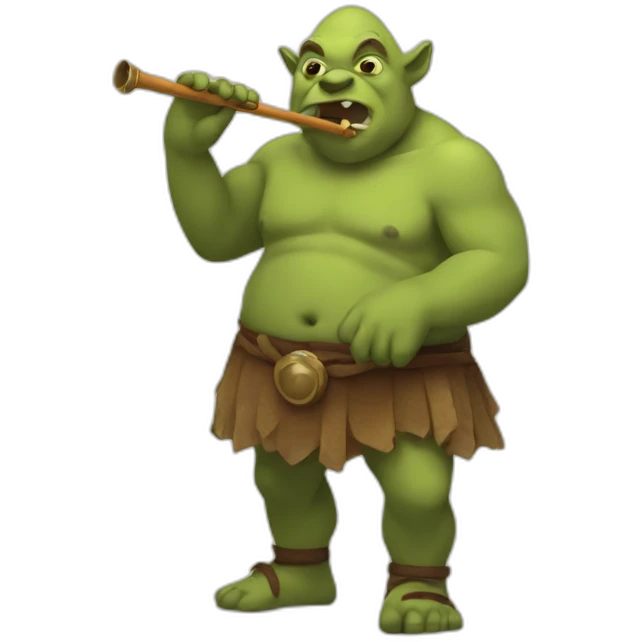 ogre playing the flute emoji
