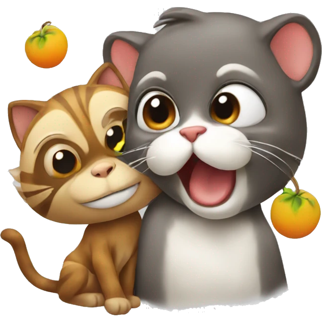 cute cat with a monkey emoji