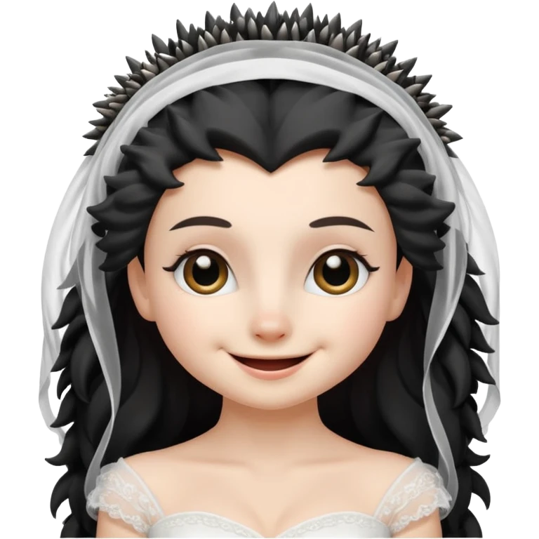 black hedgehog bride emoji