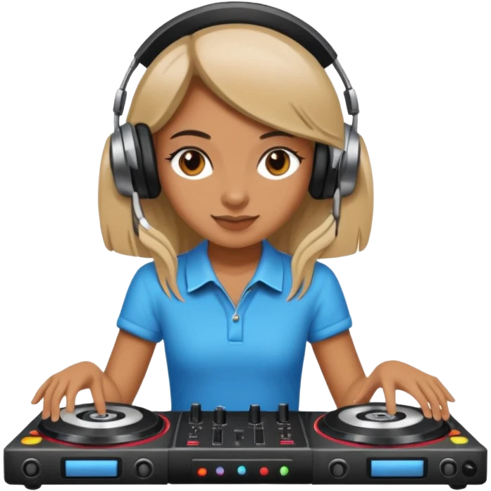 girl playing DJ set emoji